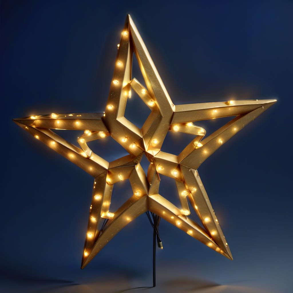  professional 3d model christmas star with lights . octane render, highly detailed, volumetric, dramatic lighting, civitai