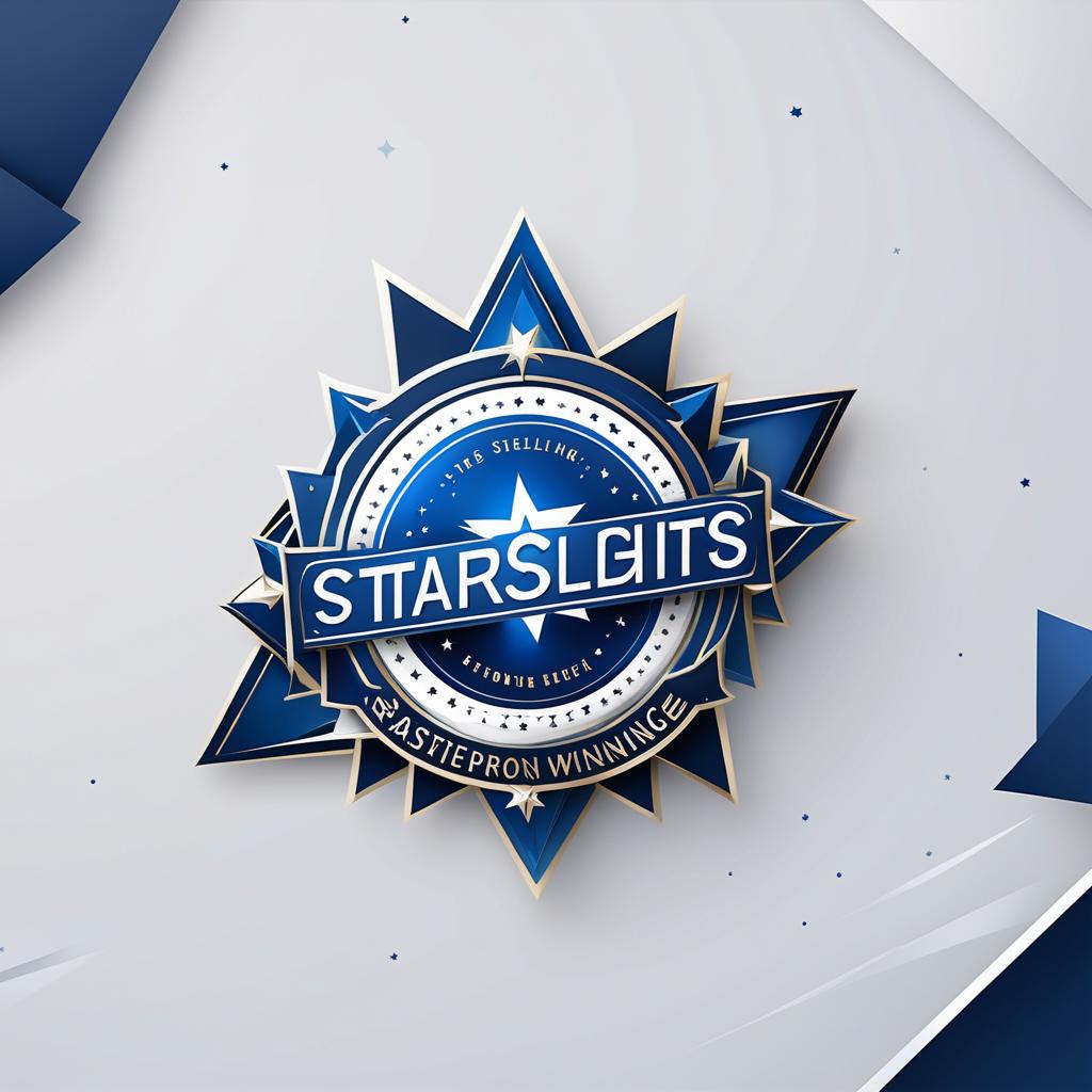  k pop logo for starlights dark blue theme, award winning, professional, highly detailed, masterpiece