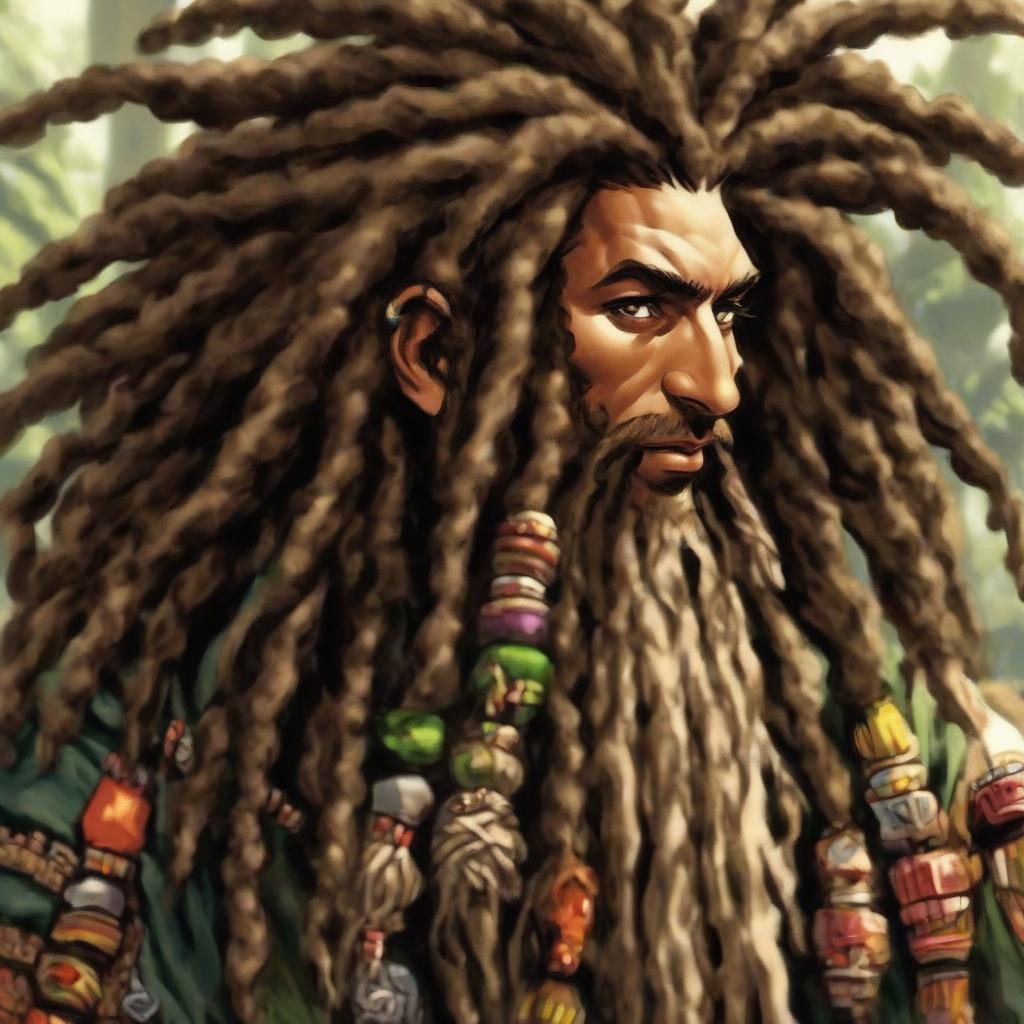  druid with dreadlocks, rastaman, d&d, white guy