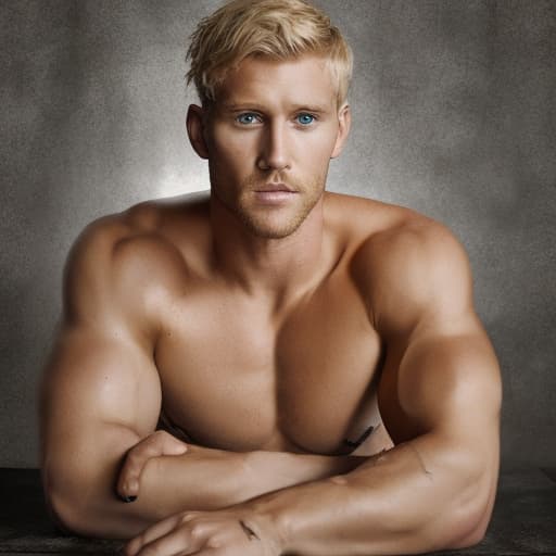 portrait+ style Spartacus actor blonde hunk dude face