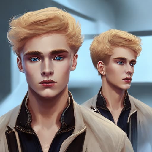 portrait+ style Russian LGBT queer twink blonde hunk dude face