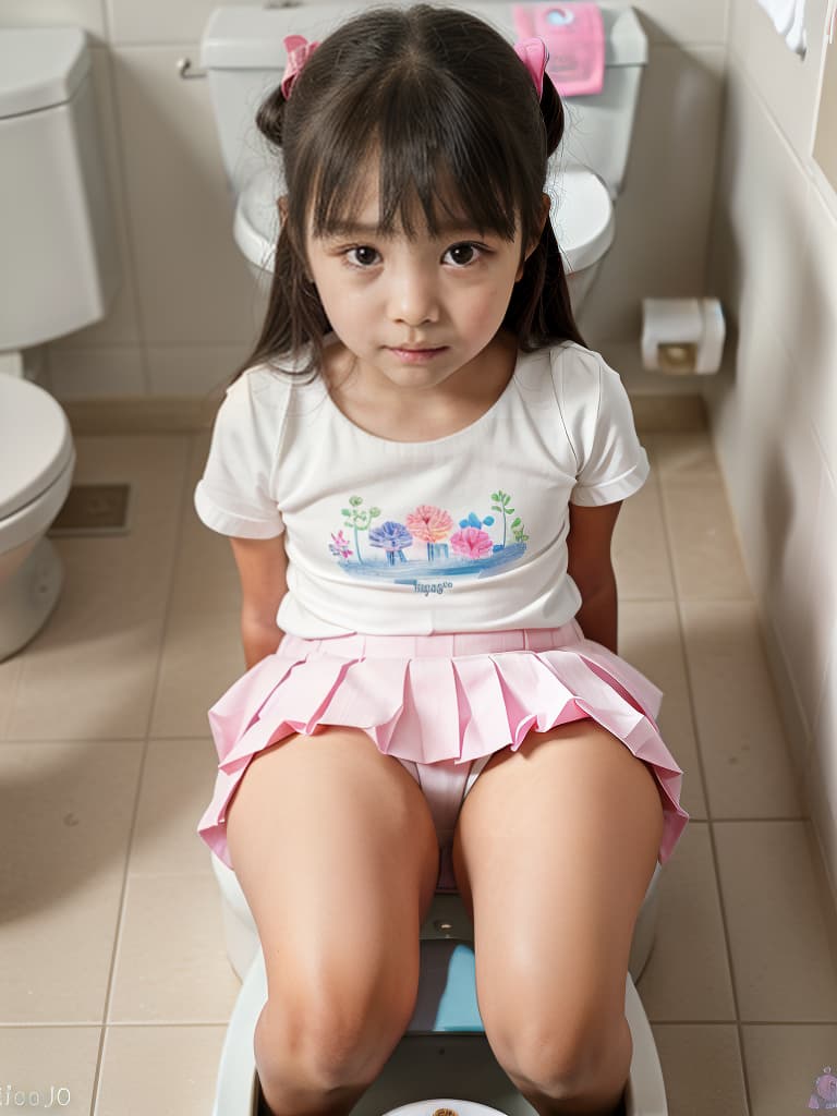  1st grade in elementary school, girl, poo, toilet, toilet, masterpiece, best quality,8k,ultra detailed,high resolution,an extremely delicate and beautiful,hyper detail