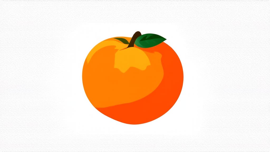  flat illustration, flaticon, (illustration:1.15), persimmon isolated on white background ar 16:9, [cory loftis, strobist, pascal campion :: 0.2]