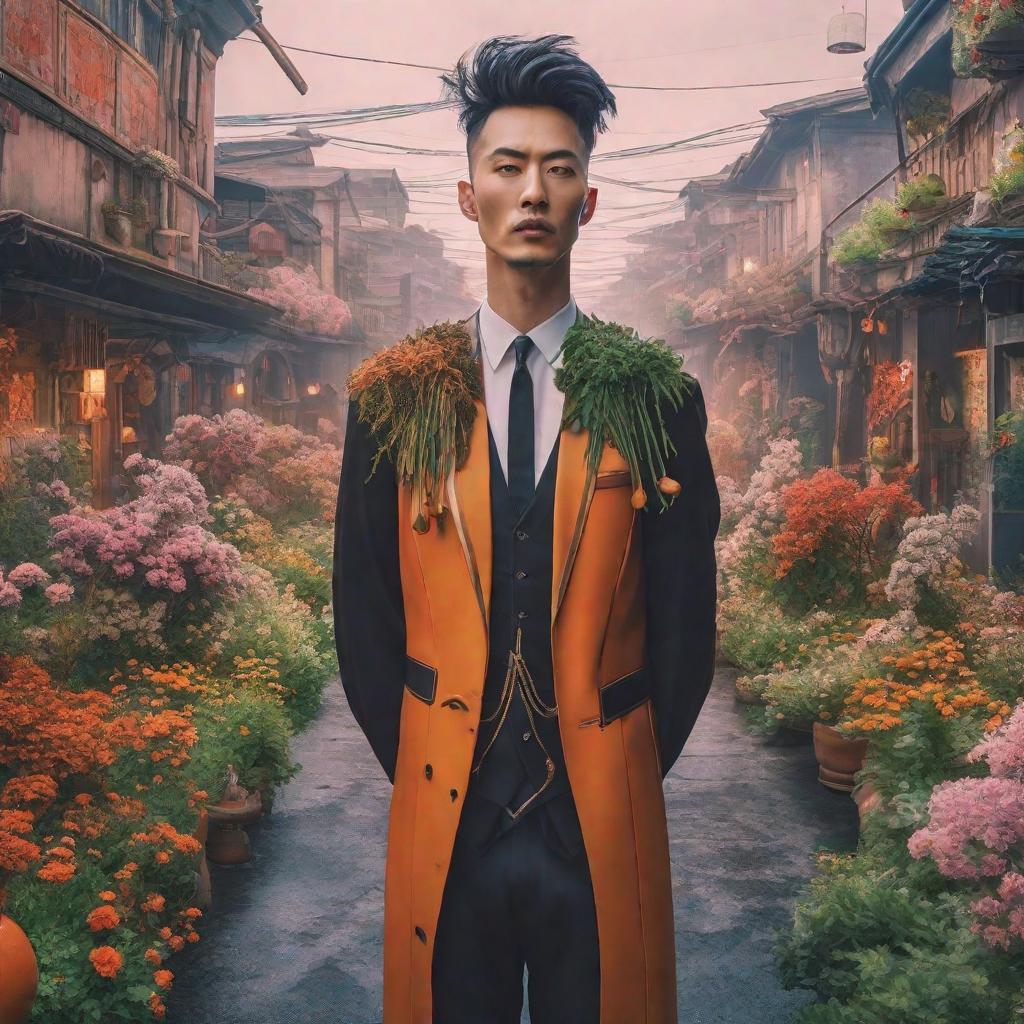  an album cover, splicor and aphex twins with a dystopian feel., ((anime)) hyperrealistic, full body, detailed clothing, highly detailed, cinematic lighting, stunningly beautiful, intricate, sharp focus, f/1. 8, 85mm, (centered image composition), (professionally color graded), ((bright soft diffused light)), volumetric fog, trending on instagram, trending on tumblr, HDR 4K, 8K