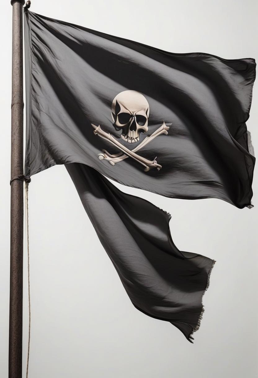  black flag. white background.