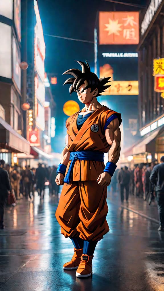  anime art of goku demonstrating instant transmission by bending space time to travel instantaneously. hyperrealistic, full body, detailed clothing, highly detailed, cinematic lighting, stunningly beautiful, intricate, sharp focus, f/1. 8, 85mm, (centered image composition), (professionally color graded), ((bright soft diffused light)), volumetric fog, trending on instagram, trending on tumblr, HDR 4K, 8K