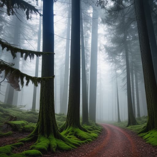  Scary old woods in darkness Apply the Following Styles Cinematic hyperrealistic, full body, detailed clothing, highly detailed, cinematic lighting, stunningly beautiful, intricate, sharp focus, f/1. 8, 85mm, (centered image composition), (professionally color graded), ((bright soft diffused light)), volumetric fog, trending on instagram, trending on tumblr, HDR 4K, 8K