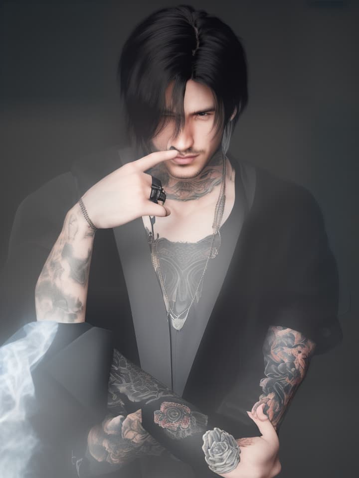 redshift style a handsome guy with tattoo in his hand , porealistic, high quality, highly detailed, cinematic lighting, intricate, sharp focus, f/1. 8, 85mm, (centered image composition), (professionally color graded), ((bright soft diffused light)), volumetric fog, trending on instagram, HDR 4K, 8K