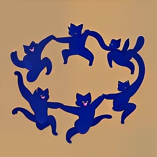  cats dance, character, full body, concept design, sheet, ultra wide view, ultra detailed