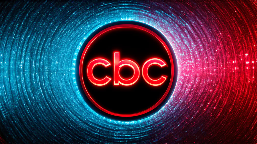  professional detailed photography, red metallic inscription "cbdc" on metallic color circle, on abstract digital glowing metallic background ar 16:9, (muted colors, dim colors, soothing tones), (vsco:0.3)