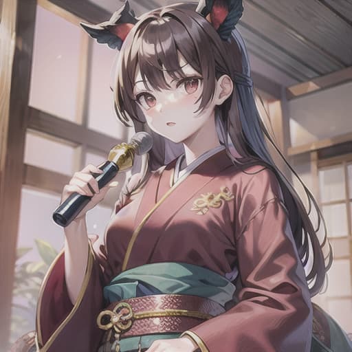  master piece , best quality,japanese clothes, brown hair, red eyes, dragon god, beautiful sister, cool, surprising.