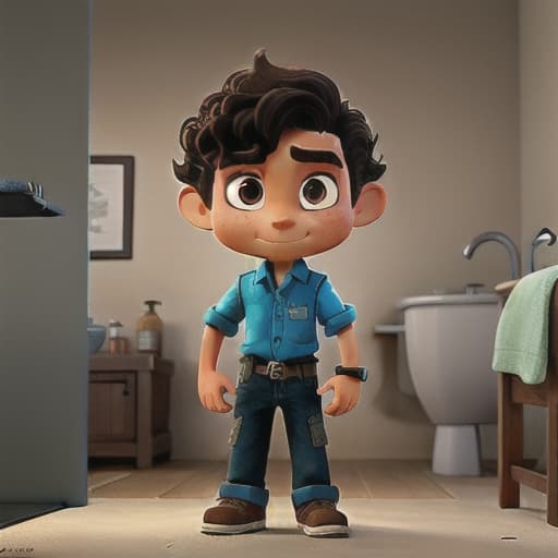  kash, a tall and lean man with dark, curly hair, stands in front of a small, cracked mirror hanging on the wall of a dimly lit public restroom. the worn tiles beneath his feet are cool against his bare skin as he finishes adjusting his pants, the denim material hugging his frame snugly. with a quick flick of his wrist, he turns on the faucet, and water gushes out, filling the basin with a steady stream. kash reaches for the bar of soap nestled in the corner of the sink, its floral scent wafting up to his nose as he lathers up his hands, the suds bubbling and cascading down his forearms. the sound of the running water echoes in the confined space