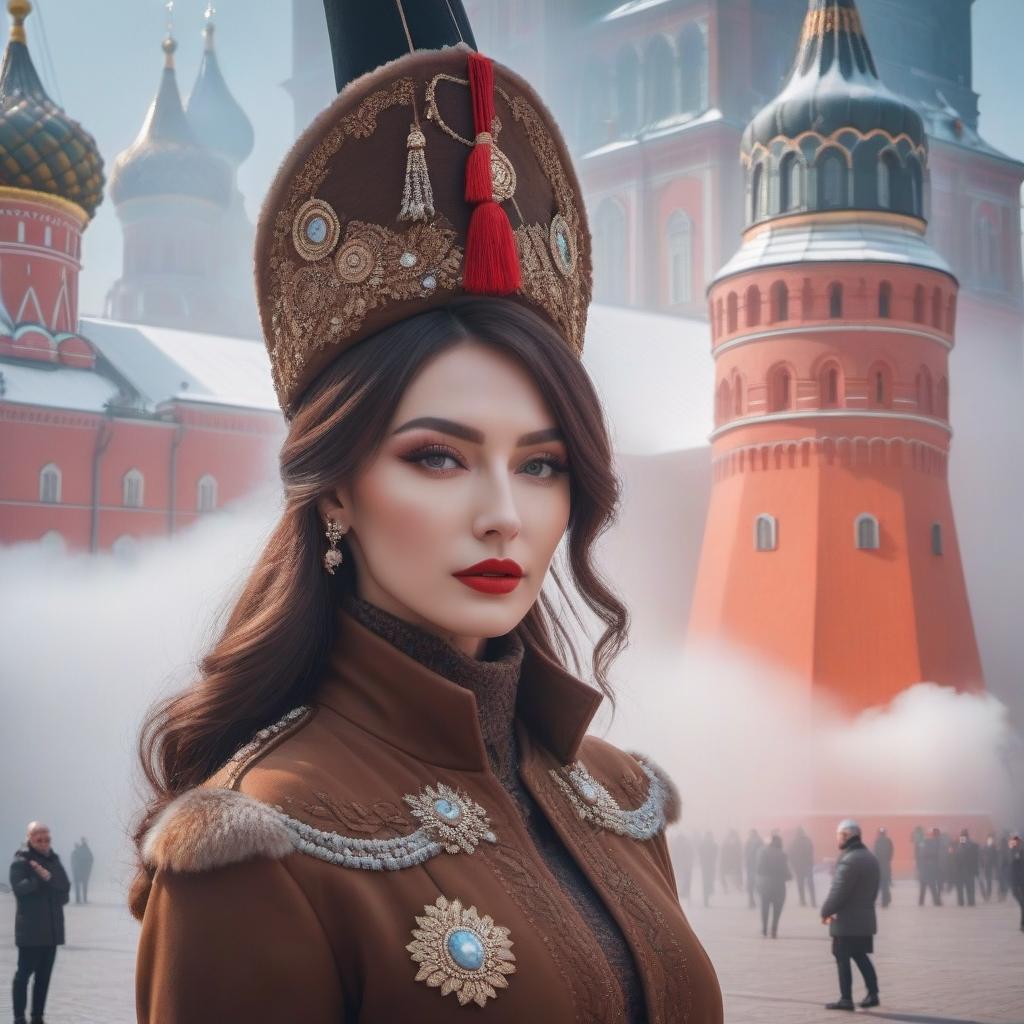  Moscow Portrait of the artist hyperrealistic, full body, detailed clothing, highly detailed, cinematic lighting, stunningly beautiful, intricate, sharp focus, f/1. 8, 85mm, (centered image composition), (professionally color graded), ((bright soft diffused light)), volumetric fog, trending on instagram, trending on tumblr, HDR 4K, 8K