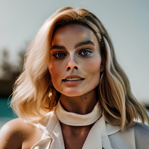 portrait+ style Margot Robbie queer face