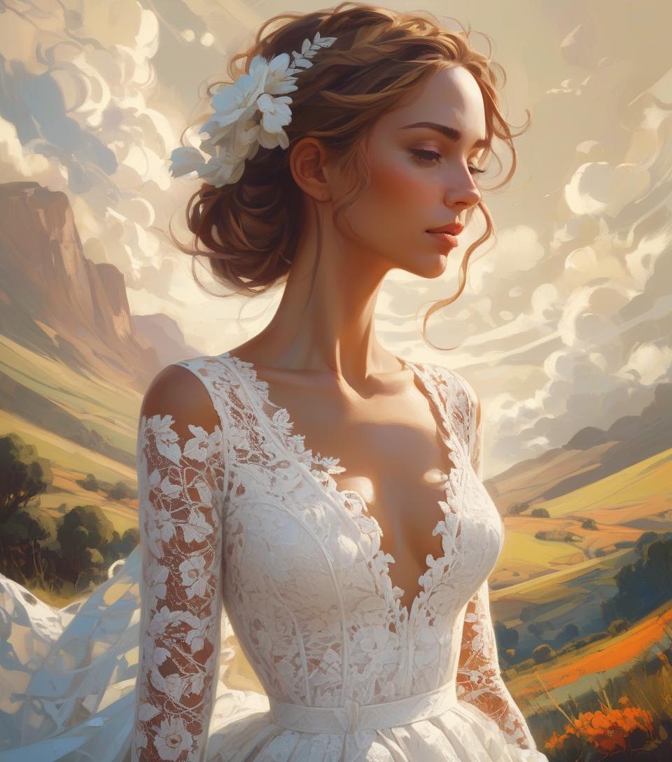  white lace, by rhads, best quality, masterpiece, very aesthetic, perfect composition, intricate details, ultra detailed