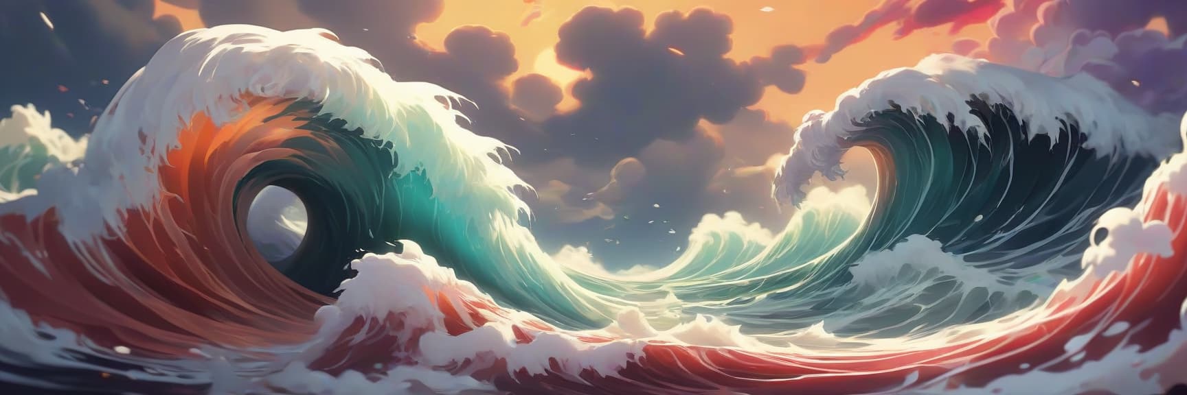  anime artwork type of three dimensional graphic waves . anime style, key visual, vibrant, studio anime, highly detailed