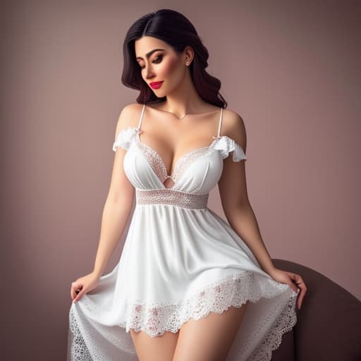  beautiful woman wearing a babydoll nightie hyperrealistic, full body, detailed clothing, highly detailed, cinematic lighting, stunningly beautiful, intricate, sharp focus, f/1. 8, 85mm, (centered image composition), (professionally color graded), ((bright soft diffused light)), volumetric fog, trending on instagram, trending on tumblr, HDR 4K, 8K