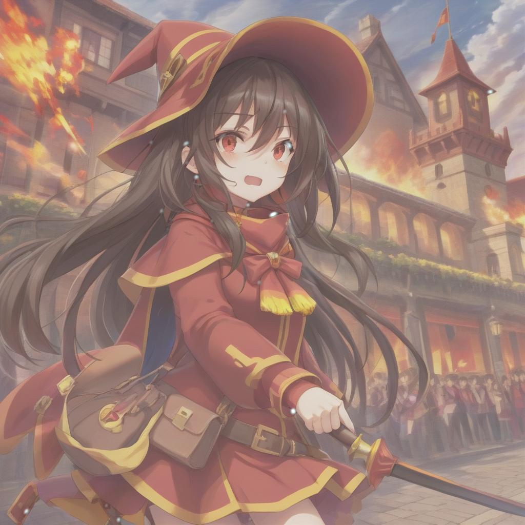  anime artwork megumin . anime style, key visual, vibrant, studio anime, highly detailed