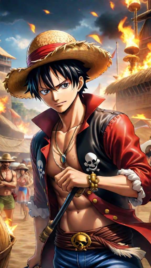  anime art: straw hat pirates discover the secret of immortality in the lost history of one piece. hyperrealistic, full body, detailed clothing, highly detailed, cinematic lighting, stunningly beautiful, intricate, sharp focus, f/1. 8, 85mm, (centered image composition), (professionally color graded), ((bright soft diffused light)), volumetric fog, trending on instagram, trending on tumblr, HDR 4K, 8K