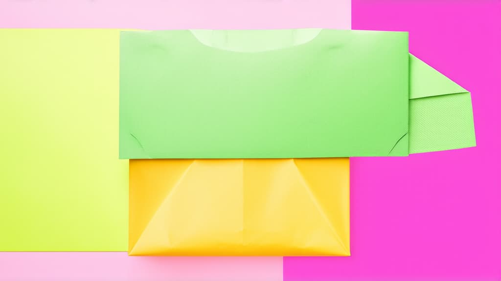  pink paper bag on pink background. pastel colors ar 16:9 {prompt}, maximum details