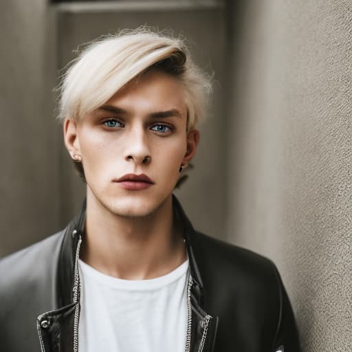 portrait+ style Russian LGBT queer fashion model blonde hunk dude face