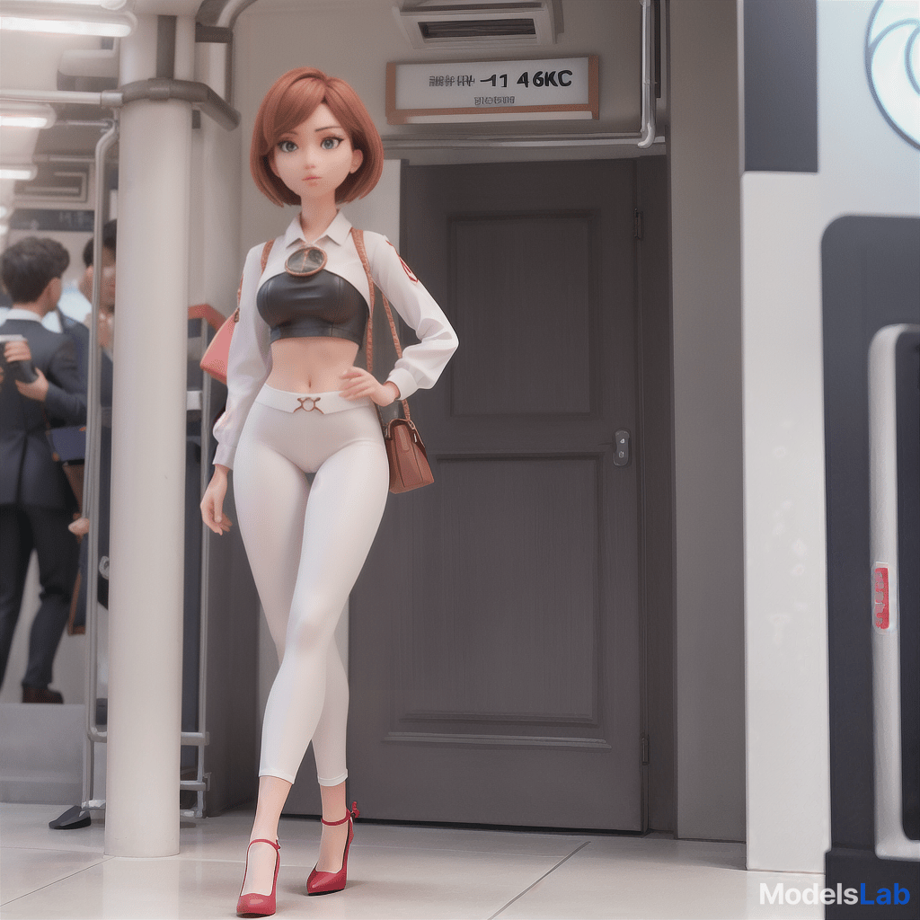  (masterpiece), (high detailed), (4k), (ultrahd), best quality, expressive eyes, perfect face, a , small s, skinny, small, at the subway, she is wearing a tight top, tight white transparent pants hyperrealistic, full body, detailed clothing, highly detailed, cinematic lighting, stunningly beautiful, intricate, sharp focus, f/1. 8, 85mm, (centered image composition), (professionally color graded), ((bright soft diffused light)), volumetric fog, trending on instagram, trending on tumblr, HDR 4K, 8K