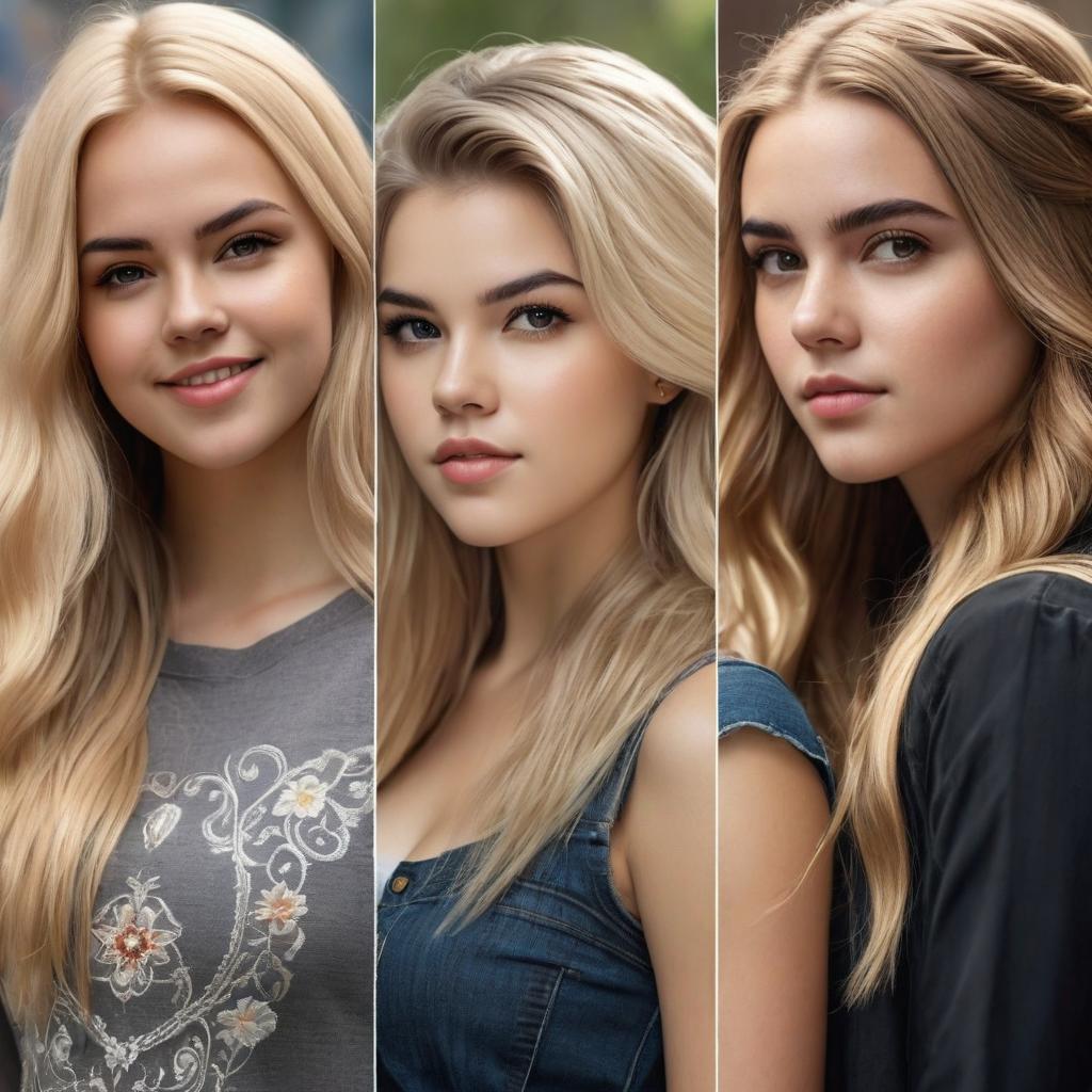  anna ruston ,who has blonde hair, luna davis 2 is an and has blonde hair and kayla mueller 2 has light brown hair and ada garcia 3 who also has blonde hair photo realistic, highly intricate and detailed, masterpiece, ultra high res,photography,8k resolution