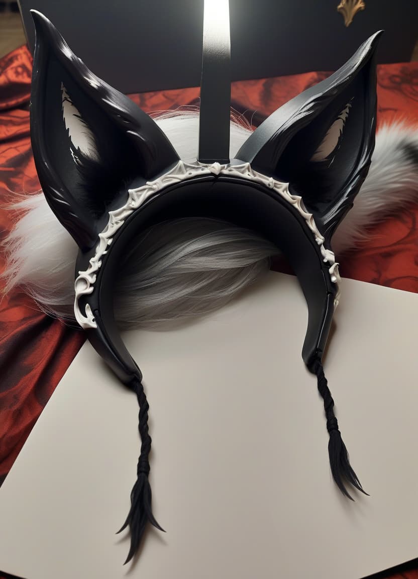  macabre style make him fox ears . dark, gothic, grim, haunting, highly detailed