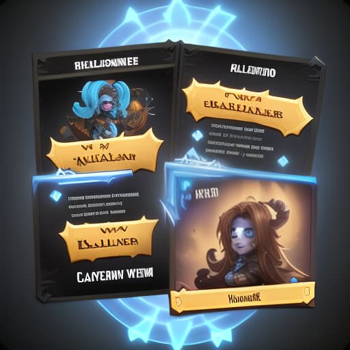  player card as hearthstone on the full screen, with an avatar window, blue card color, with halloween references. black background