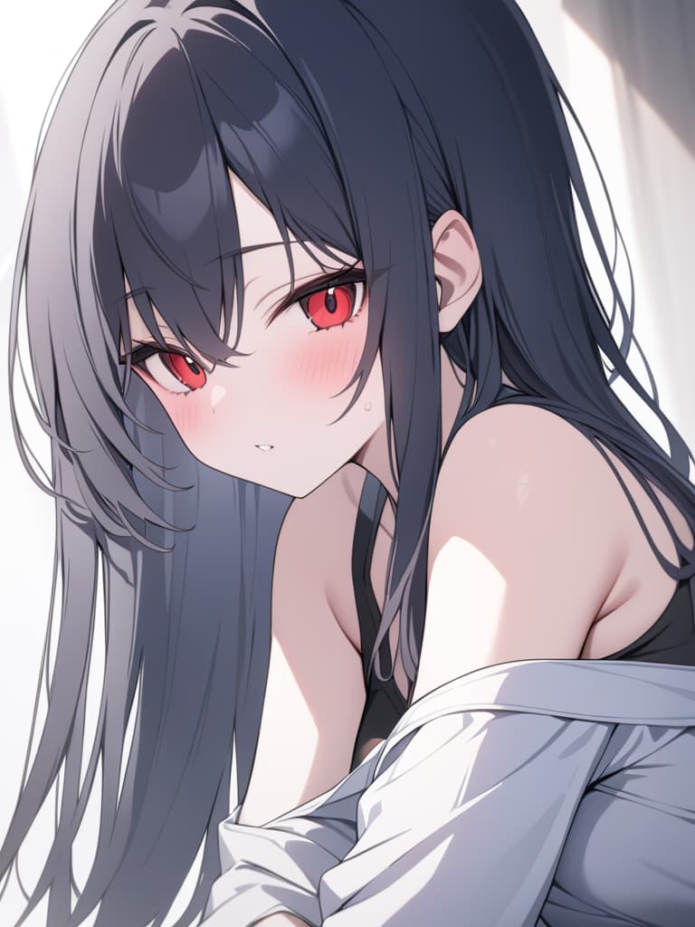  black hair, long hair, inside red, red eye, masterpiece, best quality,8k,ultra detailed,high resolution,an extremely delicate and beautiful,hyper detail