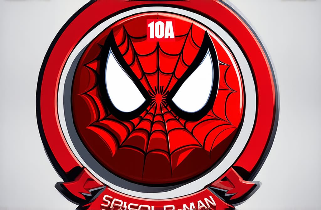  draw a school emblem with the inscription 10a in the style of marvel with spiderman in the center ar 3:2 {prompt}, maximum details