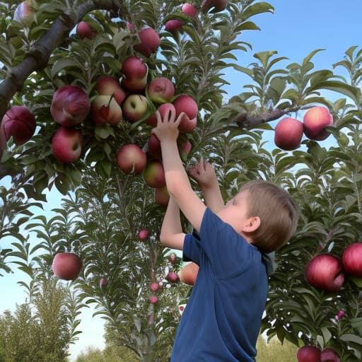  Picking apples from a tree