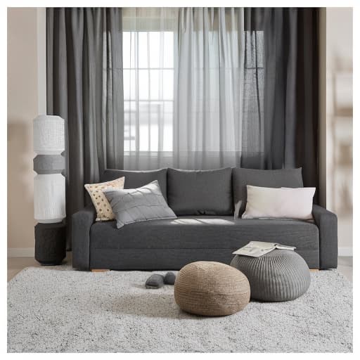  realistic image,((tv)), modern, modernity, a living room with a gray couch and pillows, main colour black, tilt shift mirror background, fine image on the store website, grey and dark theme, ikea catalogue, tapestry, rounded lines, sand 8k, colored walls, sliding glass windows, unique design,full HD, fabrics textiles hyperrealistic, full body, detailed clothing, highly detailed, cinematic lighting, stunningly beautiful, intricate, sharp focus, f/1. 8, 85mm, (centered image composition), (professionally color graded), ((bright soft diffused light)), volumetric fog, trending on instagram, trending on tumblr, HDR 4K, 8K