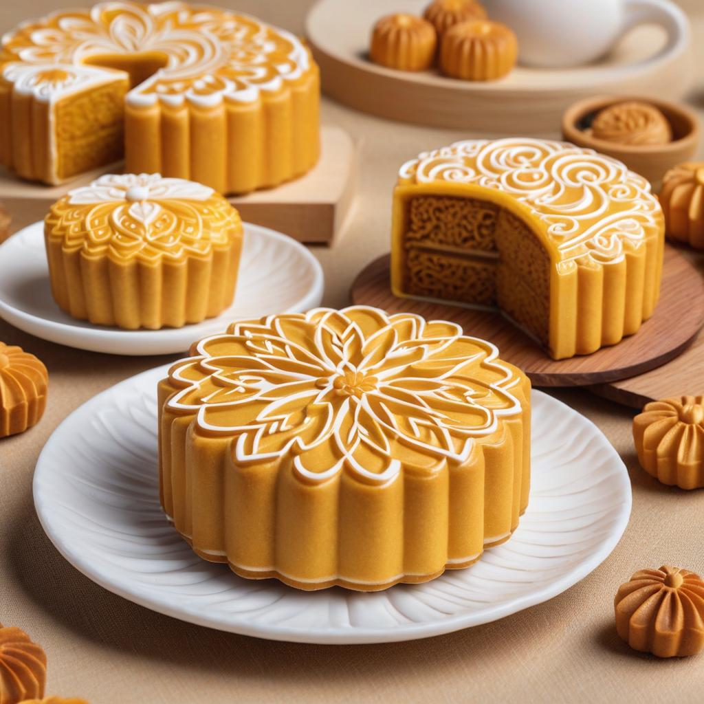  moon cakes that feature jenny coffee and bakery that looks real (no people), award winning, professional, highly detailed, masterpiece