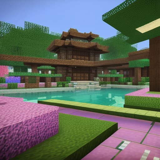  with waterbending elements, Minecraft cherry blossom butterfly house