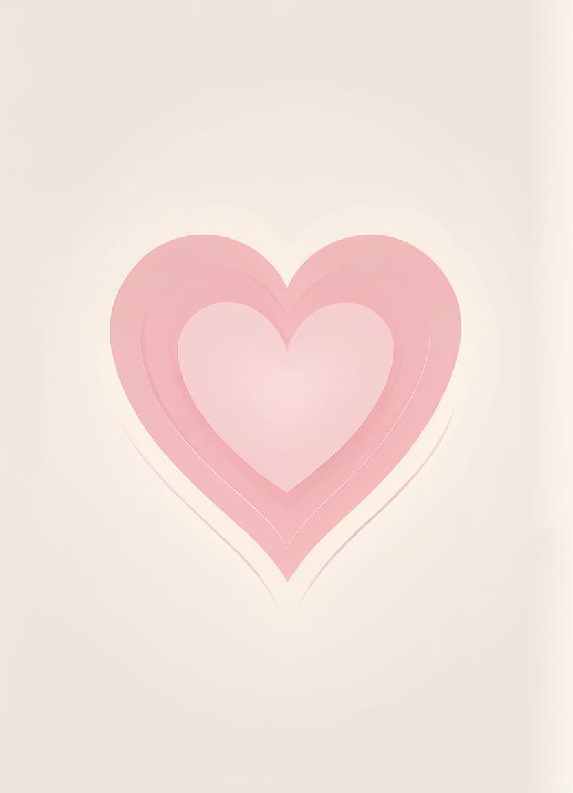  minimalistic flat 2d vector logo of a pink vintage heart on a white background, logo