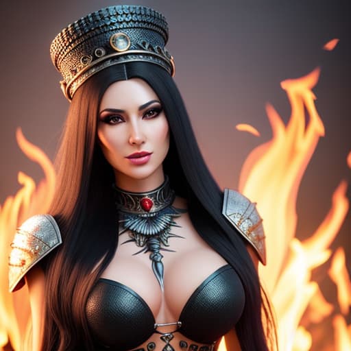  beautiful sorceress with long black hair wearing a chain mail bikini casting a spell standing with her hands held aloft above a bubbling cauldron, her face illuminated by the glow of the fire. good skin, clear eyes, smart hair, soft focus, depth of field, 8k photo, hdr, professional lighting, taken with canon eos r5, 75mm lens, low angle shot hyperrealistic, full body, detailed clothing, highly detailed, cinematic lighting, stunningly beautiful, intricate, sharp focus, f/1. 8, 85mm, (centered image composition), (professionally color graded), ((bright soft diffused light)), volumetric fog, trending on instagram, trending on tumblr, HDR 4K, 8K