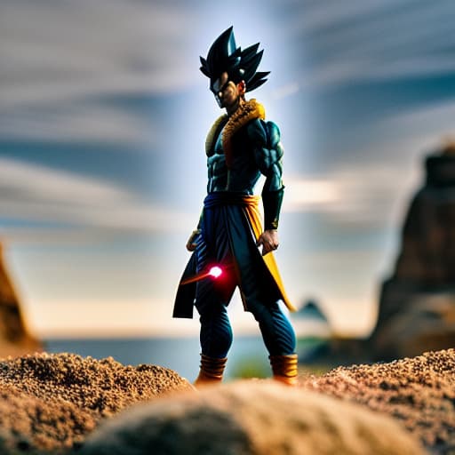  Son goku design ball z Apply the Following Styles Comic hyperrealistic, full body, detailed clothing, highly detailed, cinematic lighting, stunningly beautiful, intricate, sharp focus, f/1. 8, 85mm, (centered image composition), (professionally color graded), ((bright soft diffused light)), volumetric fog, trending on instagram, trending on tumblr, HDR 4K, 8K