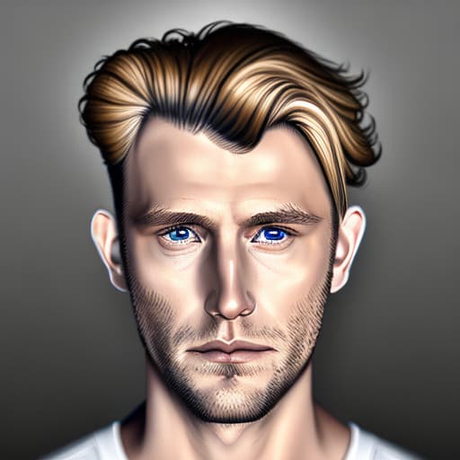 portrait+ style Danish queer TV actor blonde hunk dude face