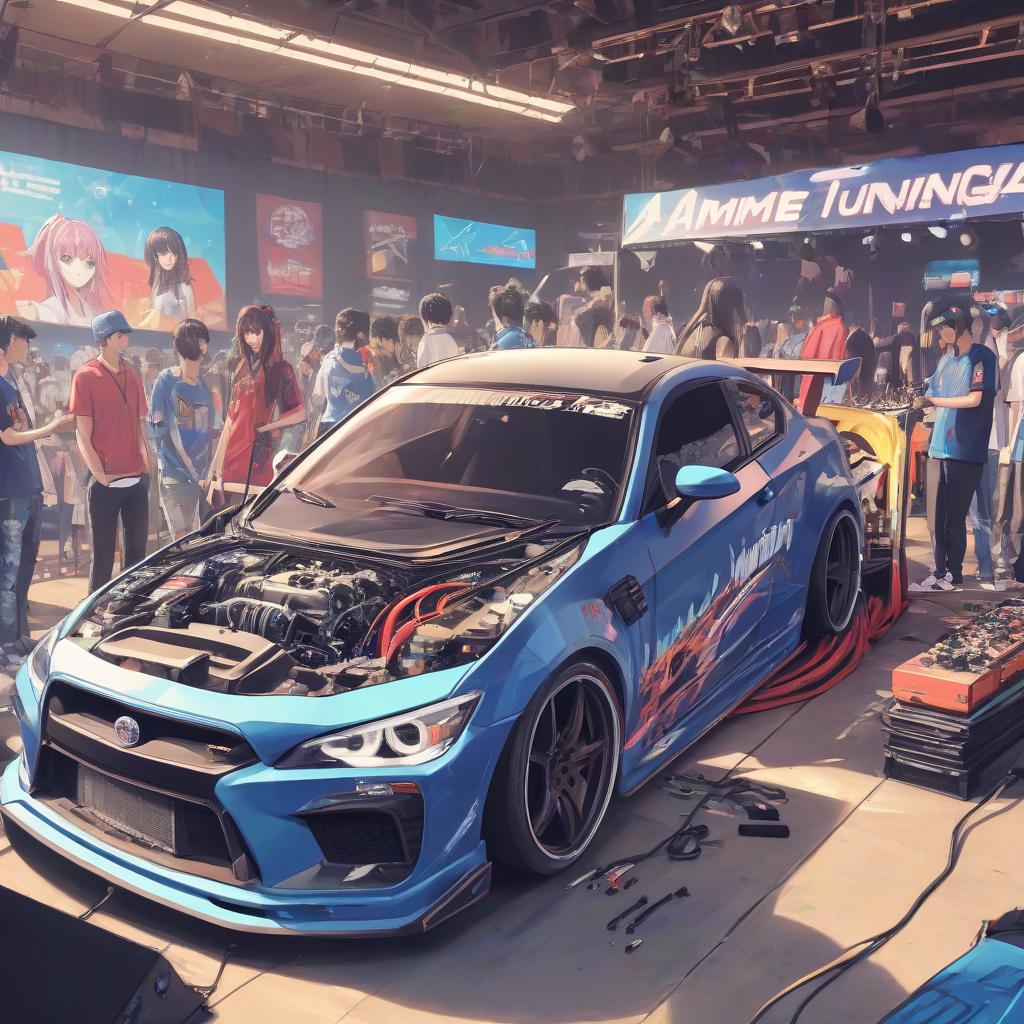  anime artwork draw a car tuning festival in anime style . anime style, key visual, vibrant, studio anime, highly detailed