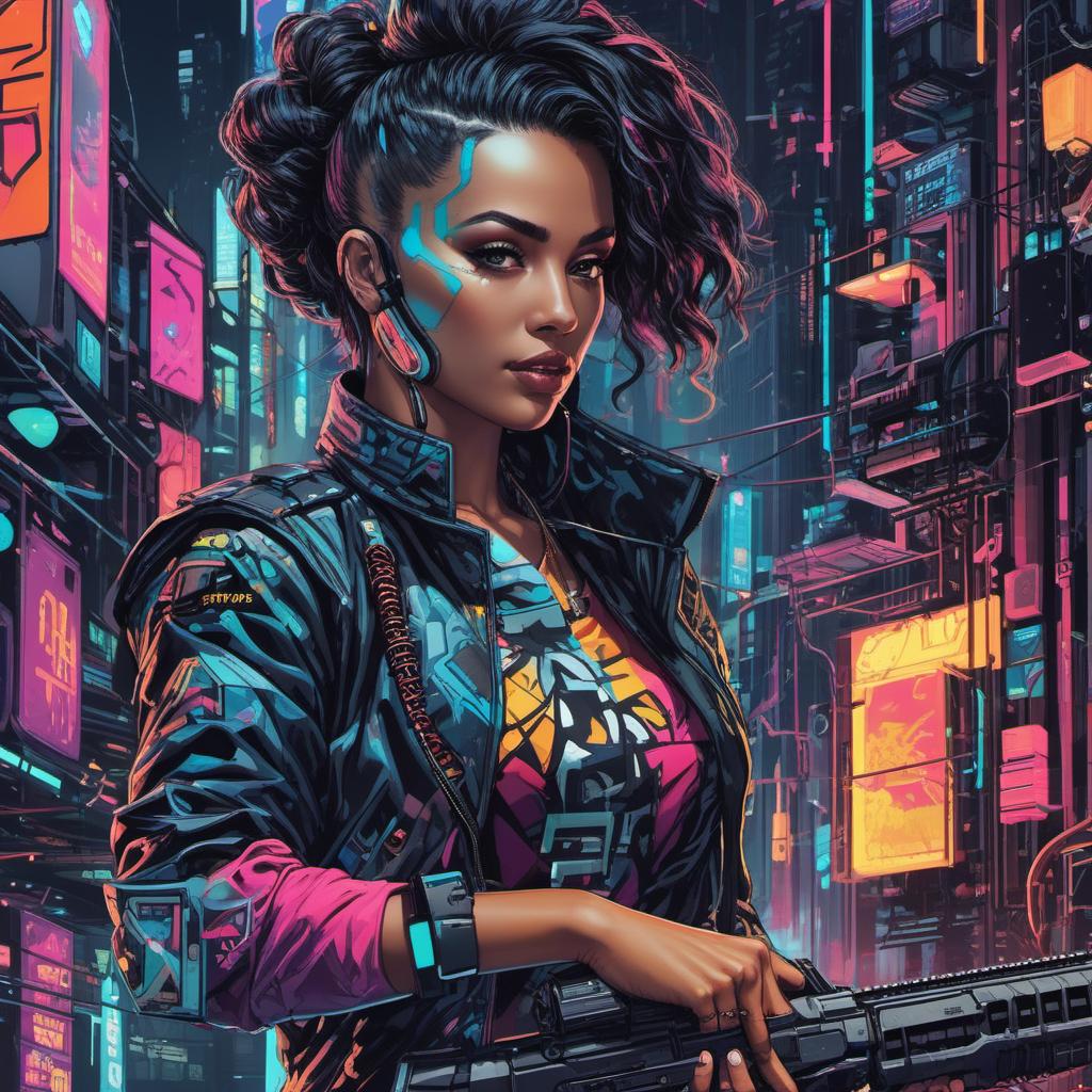  prénom yvannie avec le numéro 23, cyberpunk style