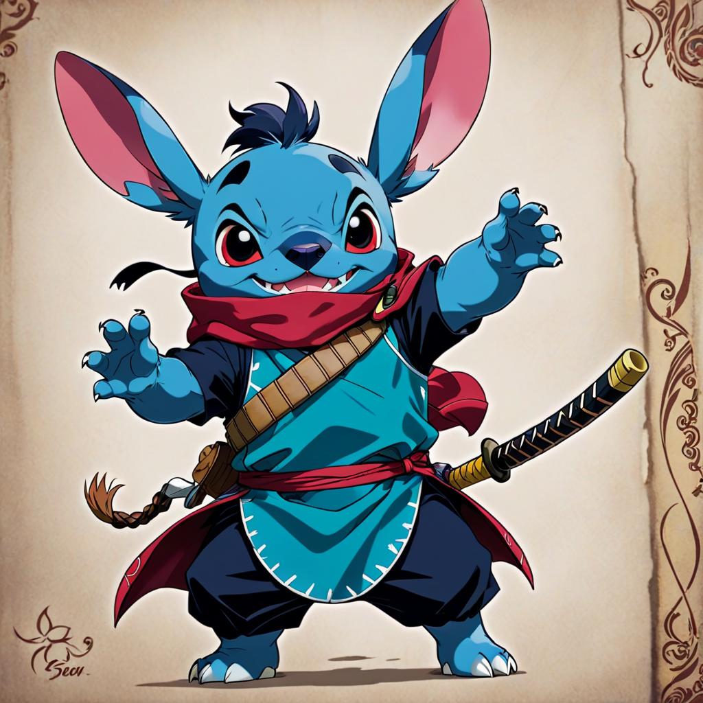  stitch as tanjiro demon slayer