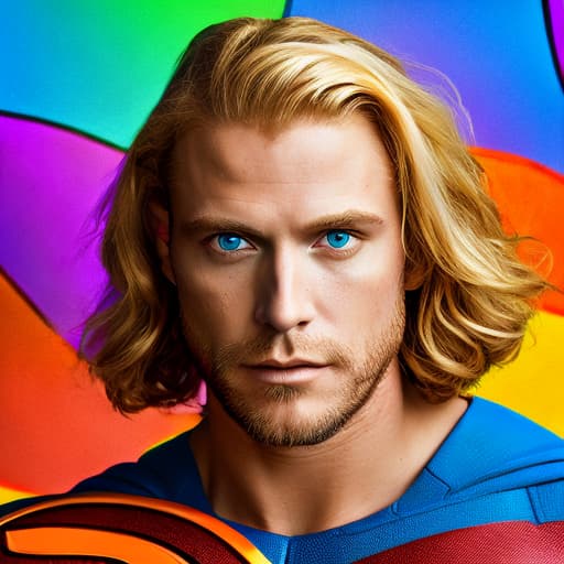 portrait+ style DC comics movie LGBT queer actor blonde hunk dude face