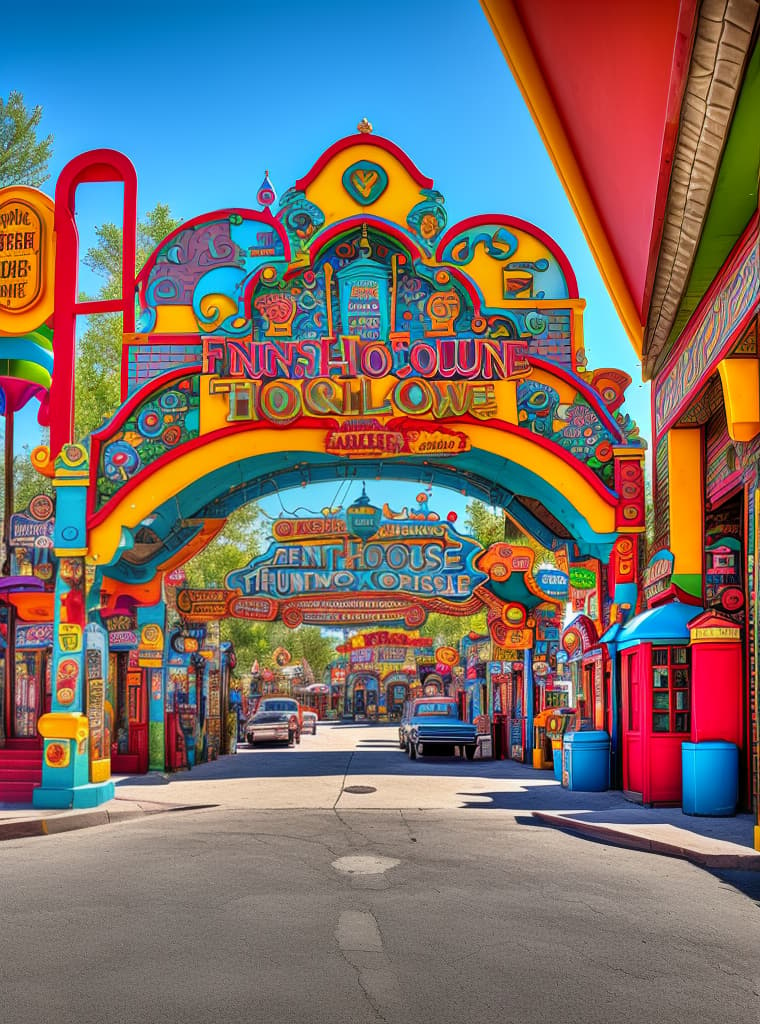  entering funhouse town in color