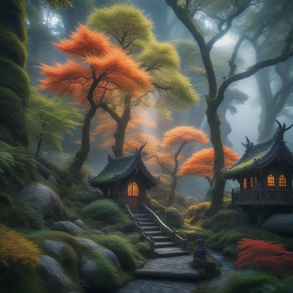  The Land of the Elves hyperrealistic, full body, detailed clothing, highly detailed, cinematic lighting, stunningly beautiful, intricate, sharp focus, f/1. 8, 85mm, (centered image composition), (professionally color graded), ((bright soft diffused light)), volumetric fog, trending on instagram, trending on tumblr, HDR 4K, 8K