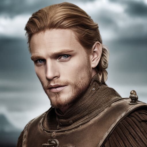 portrait+ style historical TV series actor queer blonde hunk dude face