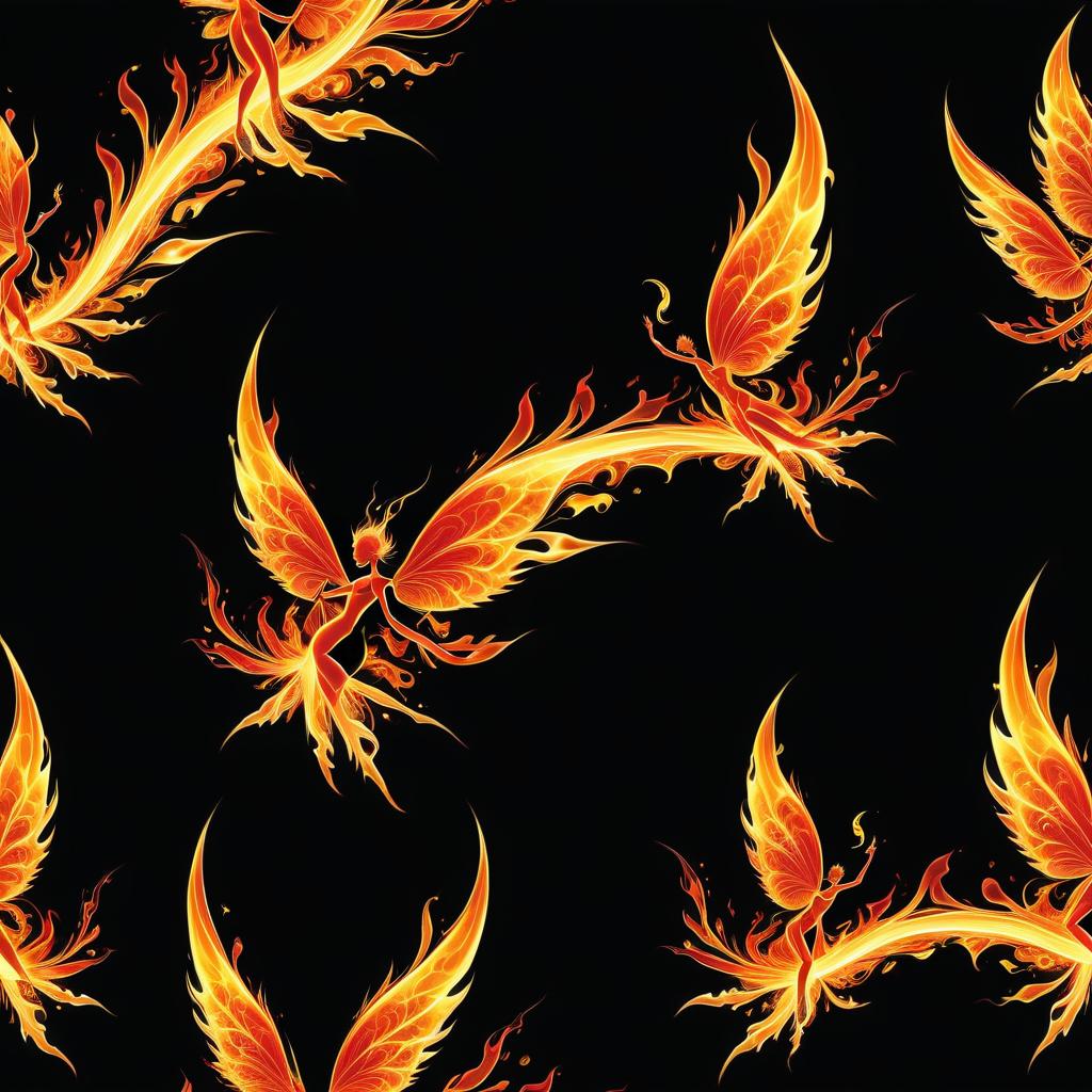  thin, fine fractal gloss vivid fire line ink sketch on the black background, (silhouette of fire pixie:1.3), fire contours outlines, fire outline, fire pixie with fire wings,