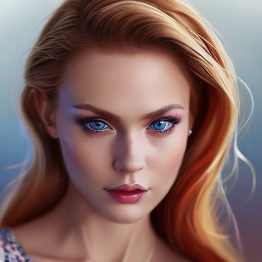 portrait+ style Russian queer TV actress blonde female face