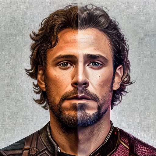 portrait+ style Avengers queer actor brunette hunk dude face