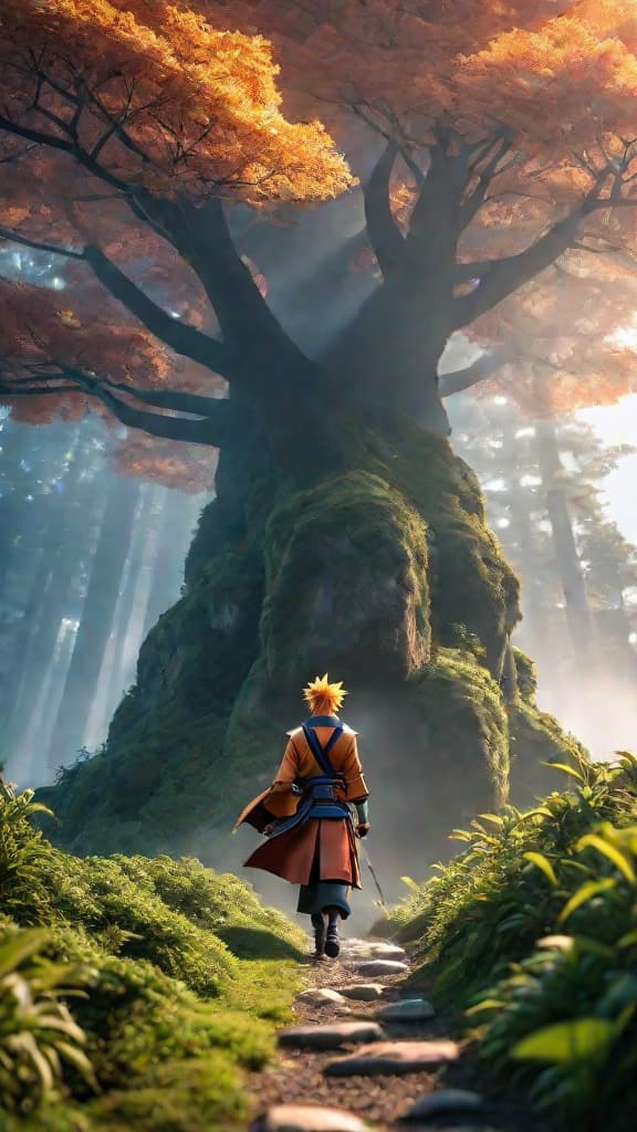  anime art: a clan's power to seal mighty beasts, inspired by uzumaki clan's jutsu from naruto shippuden. hyperrealistic, full body, detailed clothing, highly detailed, cinematic lighting, stunningly beautiful, intricate, sharp focus, f/1. 8, 85mm, (centered image composition), (professionally color graded), ((bright soft diffused light)), volumetric fog, trending on instagram, trending on tumblr, HDR 4K, 8K